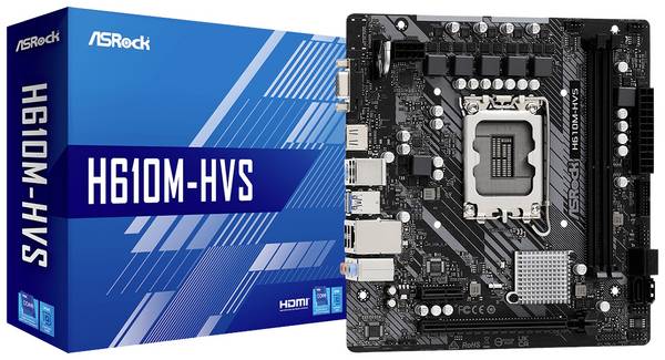 ASRock H610M-HVS Carte mère Socket (PC) Intel® 1700 Facteur de forme (détails) Micro-ATX Chipset de la carte mère Intel® H610
