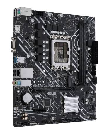 Carte mère d'ordinateur noire avec plusieurs composants électroniques et emplacements, incluant des ports USB et un socket de processeur.