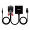 Convertisseur audio VGA vers DisplayPort de Lindy : Appareil avec câble noir, port VGA, port audio et alimentation USB.