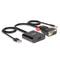 Convertisseur VGA vers HDMI avec câbles USB et audio ; permet de connecter des appareils anciens à des écrans HDMI modernes ; noir et compact.