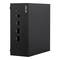 Mini-PC Asus noir et rectangulaire avec plusieurs ports à l'avant, dont des ports USB et HDMI.