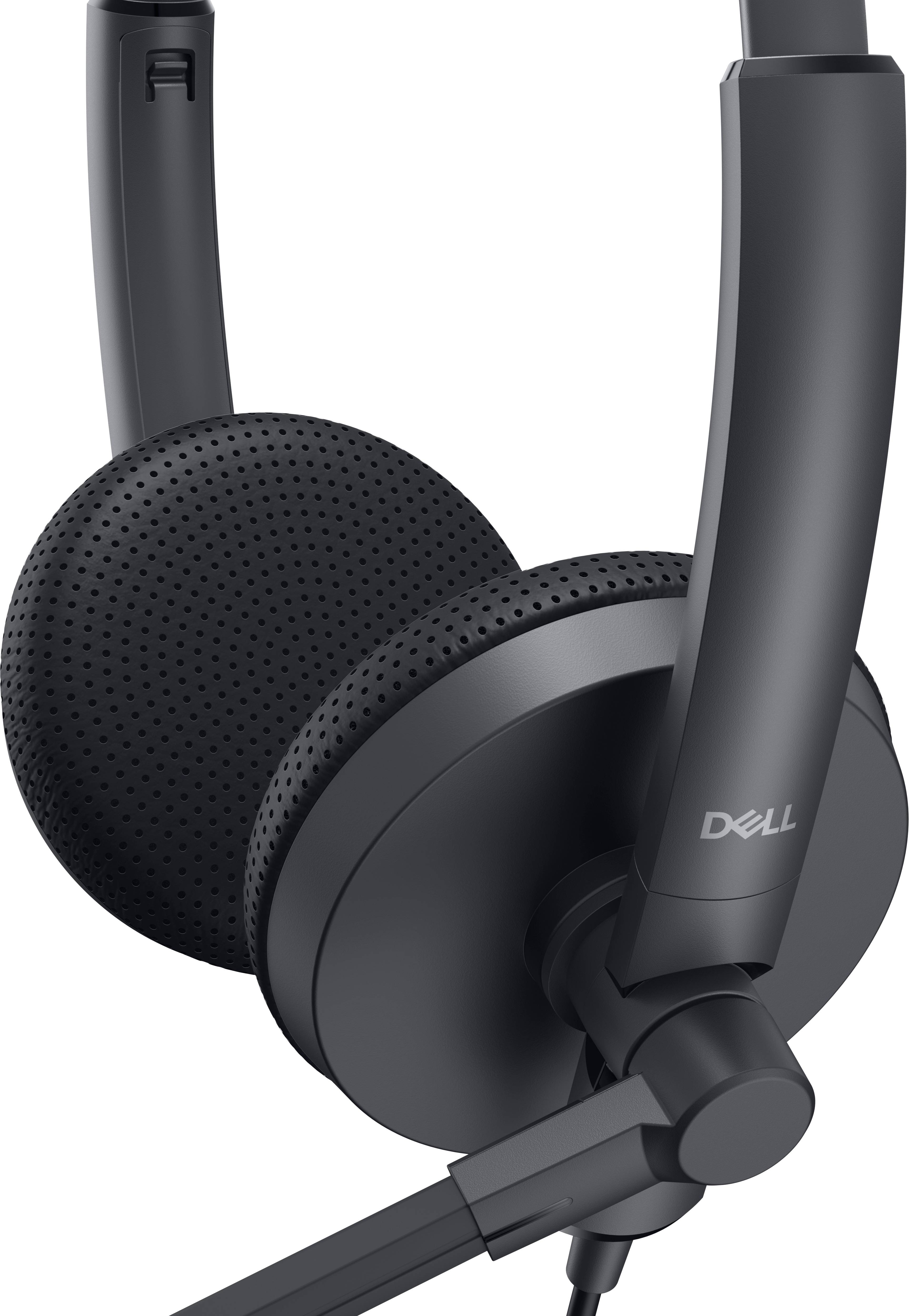 Casque noir circumauriculaire avec coussinets d'oreille rembourrés et arceau flexible, adapté aux ordinateurs et aux applications multimédias.