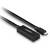 Câble USB-C noir de Lindy avec adaptateur d'extension carré, adapté pour connecter ou étendre des appareils.