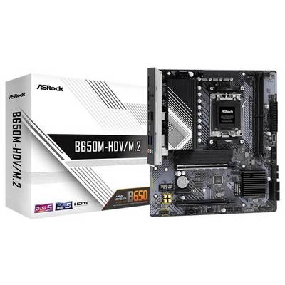 ASRock B650M-HDV/M.2 Carte mère Socket (PC) AMD® AM5 Facteur de forme (détails) Micro-ATX Chipset de la carte mère AMD® -0