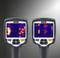 Deux caméras de thermographie infrarouge montrent des images thermiques d'objets dans différentes couleurs pour mesurer et analyser la température.