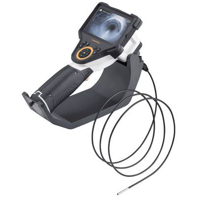 Endoscope industriel avec écran et câble flexible, utilisé pour l'inspection de zones difficiles d'accès.