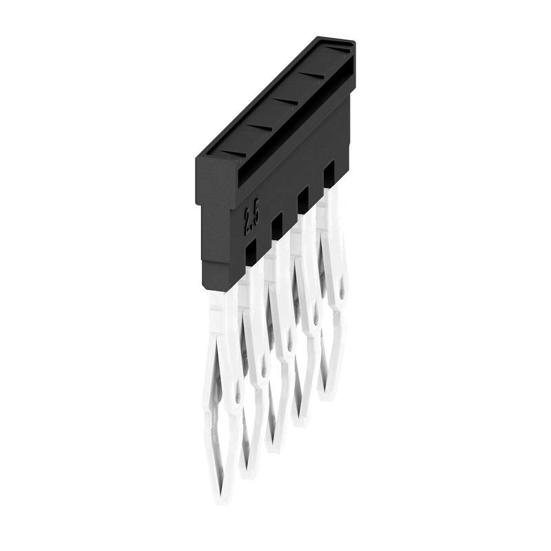 Connecteur électrique avec boîtier noir et plusieurs broches métalliques orientées vers le bas ; le boîtier est étiqueté '2.5'.