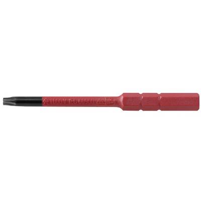 Un embout de tournevis Torx isolé en rouge, adapté aux travaux sur des composants sous tension jusqu'à 1000 V.