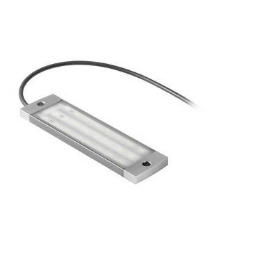 Applique LED rectangulaire de couleur argent avec câble noir. Adaptée aux applications d'éclairage plates et économisant l'espace.