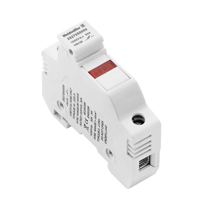 Un interrupteur de protection blanc, unipolaire, avec un commutateur à bascule rouge, un logo sur le côté et des informations techniques, destiné aux installations électriques.