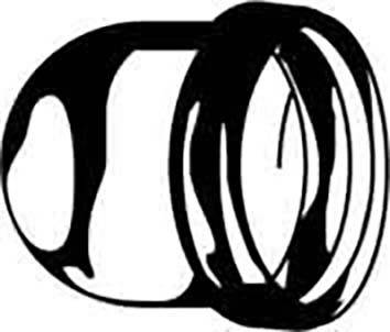 Une image en noir et blanc présentant une illusion d'optique qui apparaît à la fois comme un cylindre et comme un filet.