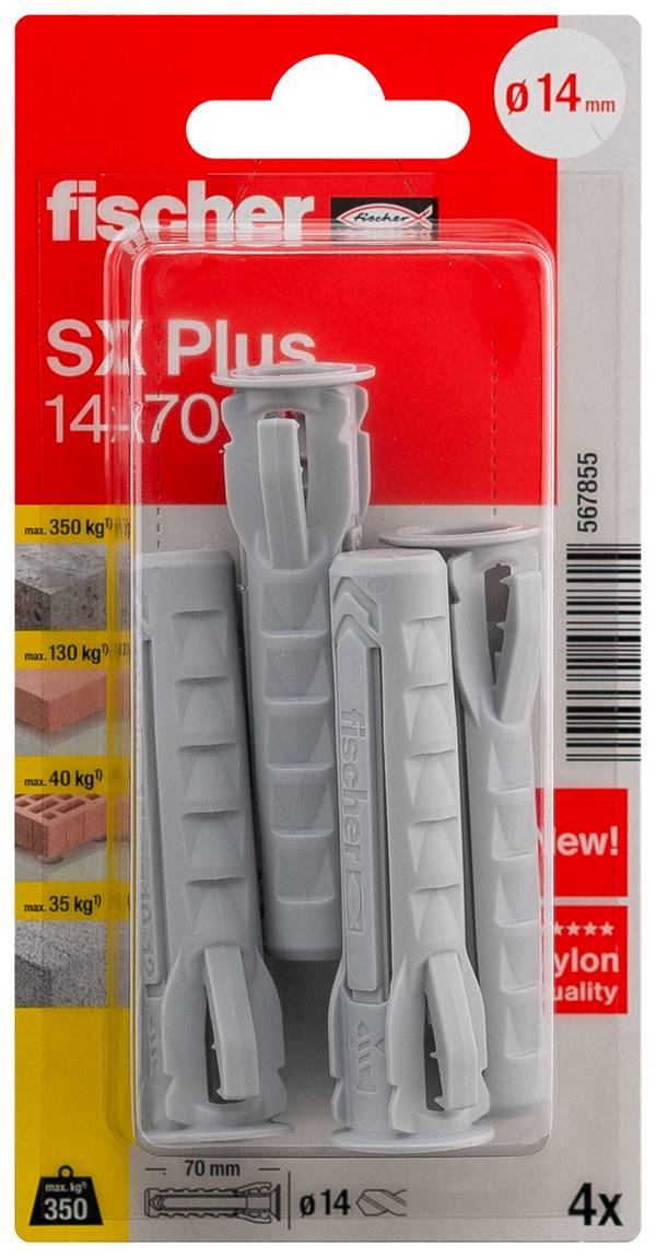 Fischer 567855 SX Plus Cheville à expansion 70 mm 14 mm 4 pc(s)