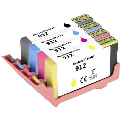 Renkforce Encre remplace HP 912, 6ZC74AE, 3YL80AE, 3YL77AE, 3YL78AE, 3YL79AE compatible pack bundle noir, cyan, magenta,