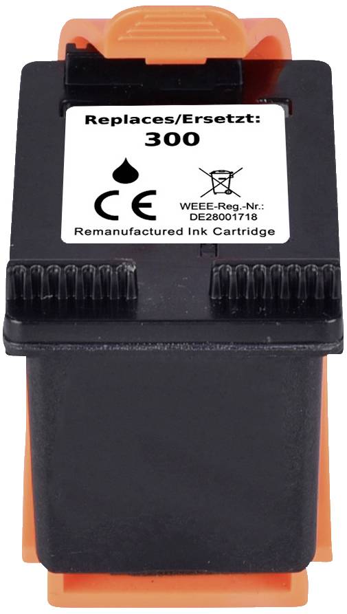 Cartouche d'encre noire portant l'inscription 'Remplacé : 300'. Symbole de recyclabilité et marquage CE.
