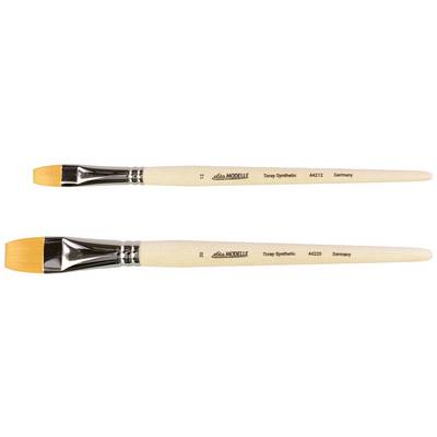 Deux pinceaux plats avec manches en bois, étiquetés 'Tony Synthetic 440212 Germany'. Ils sont placés côte à côte.