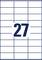 Le numéro '27' est placé au centre de l'image, entouré d'une grille composée de lignes bleu foncé sur un fond blanc.