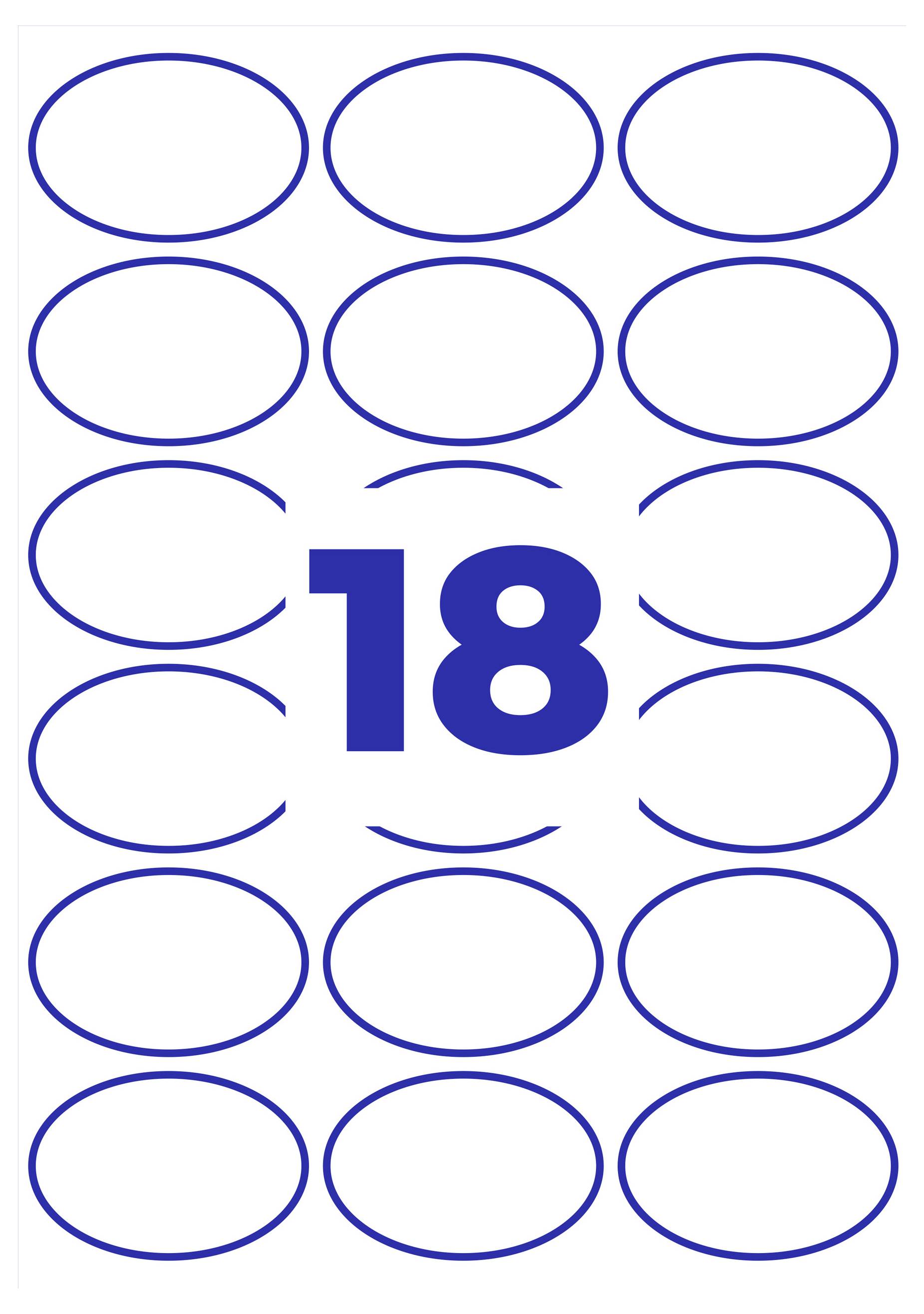 Chiffre graphique « 18 » en bleu, entouré de plusieurs ovales bleus sur fond blanc.
