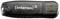 Une clé USB noire portant l'inscription 'Intenso' avec un boîtier transparent qui laisse entrevoir ses composants internes.