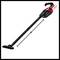 Un aspirateur à main sans fil, rouge et noir, avec une longue tige et une brosse d'aspiration, adapté à différents types de sols.