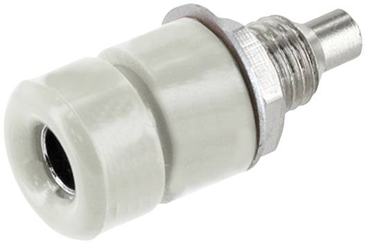 Un raccord pneumatique gris avec filetage métallique.
