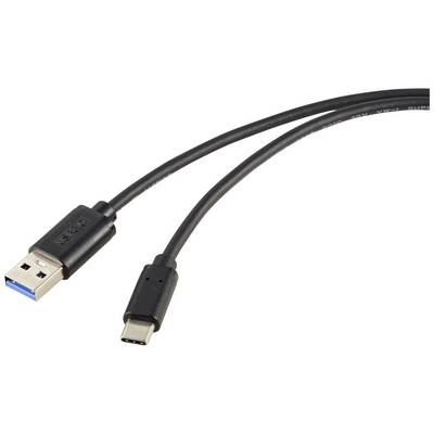 Un câble USB avec une fiche USB-A sur le côté gauche et une fiche USB-C sur le côté droit, adapté pour la charge et le transfert de données.