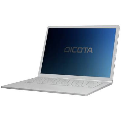 Un ordinateur portable argenté avec un écran ouvert sur lequel le logo 'DICOTA' est visible sur un fond bleu.