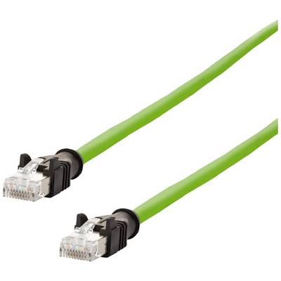 Deux câbles Ethernet verts avec connecteurs RJ45, adaptés aux connexions réseau.