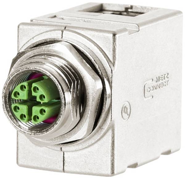 Metz Connect MWN911A415 Embase M12 Traverse d'armoire de commande 0 mm Nombre de pôles: 8 1 pc(s) Piece