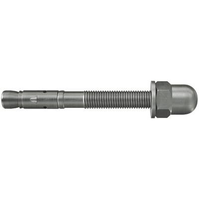 Boulon d'ancrage à expansion métallique avec tige filetée, écrou hexagonal et capuchon arrondi présenté sur un fond blanc.