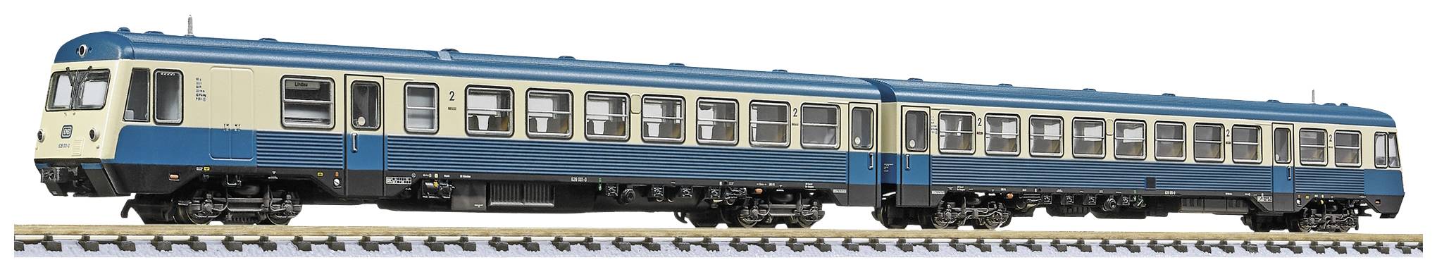 Liliput L163215 Voiture à moteur diesel n 628 001-0/628 011-9, bleu océan, Kempten, Lindau de la DB