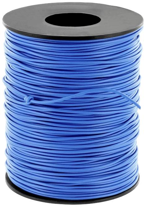 Un rouleau de câbles bleus.