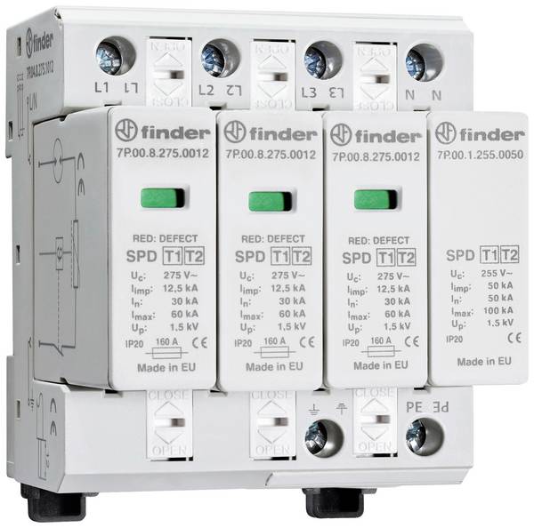 Finder 7P.04.8.275.1012 7P.04.8.275.1012 Limiteur de surtension   60 kA  1 pc(s)