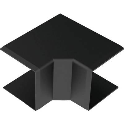 Support de sol en plastique noir, de forme angulaire, en croix.
