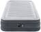 Matelas pneumatique gris vu de face. Le matelas dispose d'une pompe électrique intégrée et d'une surface texturée pour plus de confort.