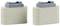 Deux blocs en plastique blanc avec des couvercles gris par-dessus.