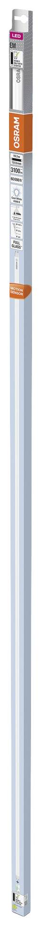 Longues ampoules LED étroites avec un arrière-plan bleu et des détails orangés ; adaptées pour l'éclairage intérieur.