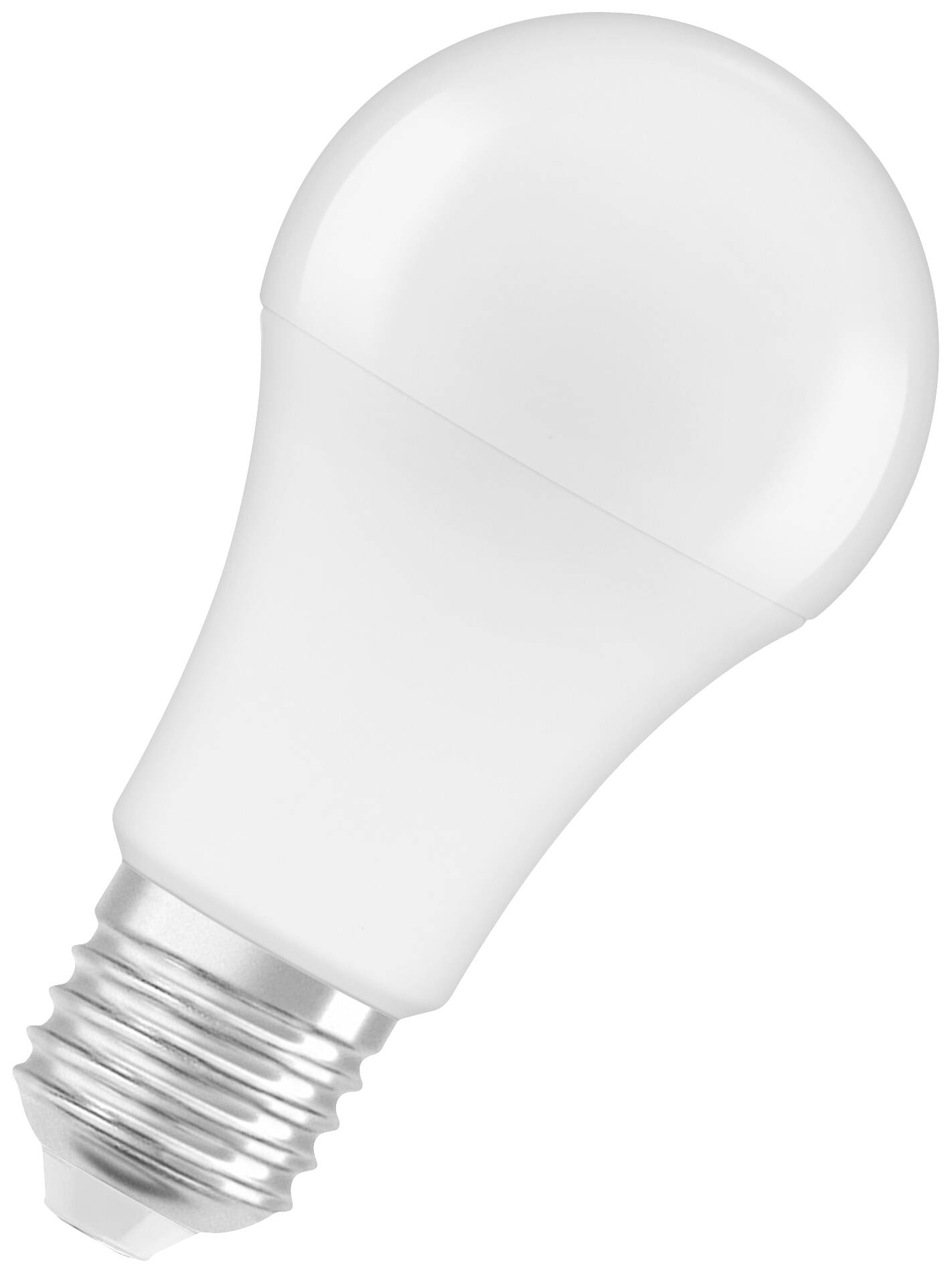 Une ampoule LED blanche à vis, adaptée aux supports de lampes standard. Économe en énergie et durable.