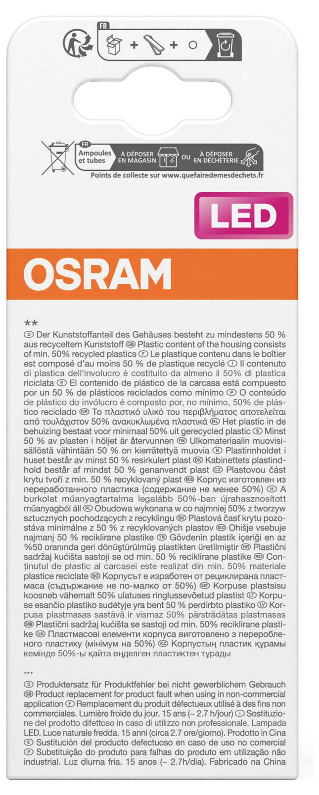 OSRAM HOMELIGHTING 4099854023187 LED CEE F (A - G) E27 forme de cône 10 W = 75 W blanc froid (Ø x H) 60 mm x 60 mm 1 pc(-2