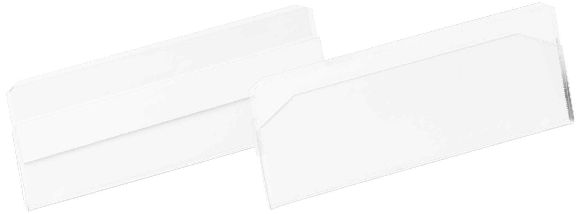 Deux enveloppes blanches sont posées côte à côte sur une surface blanche.