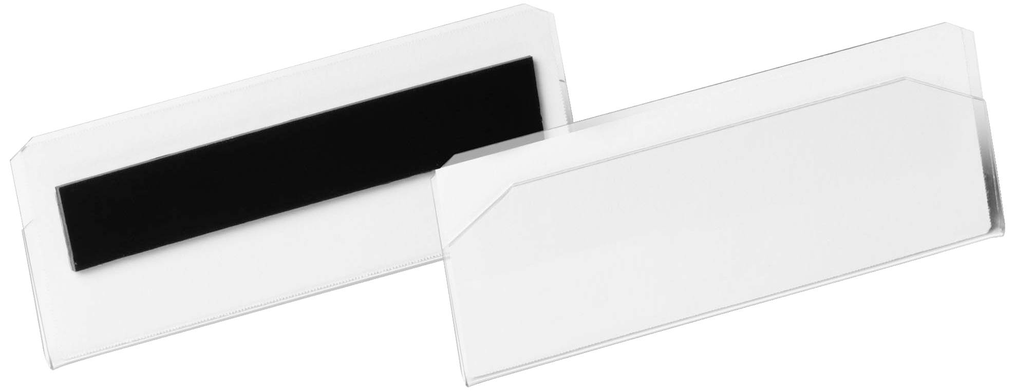 Deux panneaux en plastique transparent : un vide, l'autre avec une bande noire en son milieu.