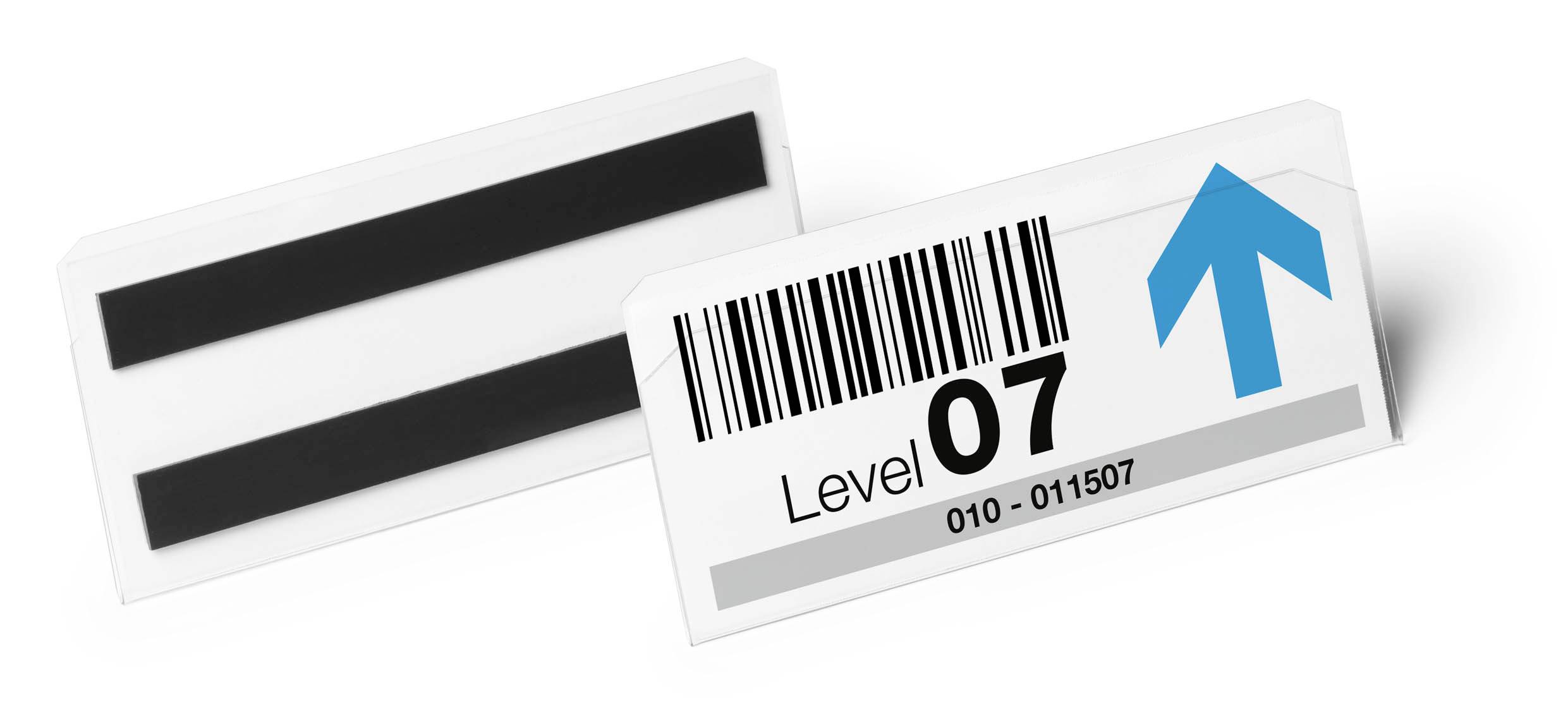 Une carte blanche en plastique portant un code-barres et l'inscription 'Level 07, 010 - 011507'. À côté, un graphique fléché bleu.