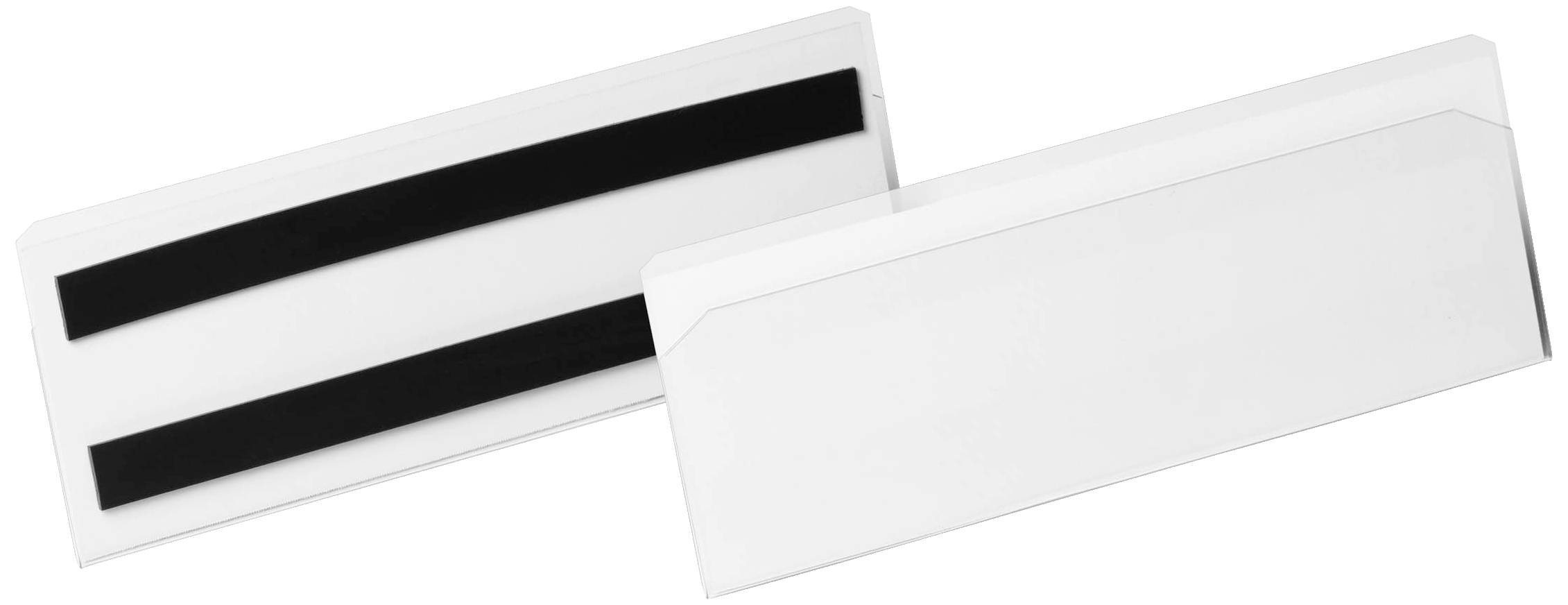 Deux lettres blanches avec des rayures noires sur la face avant. Les lettres sont disposées côte à côte, l'une montrant sa face avant, l'autre sa face arrière.