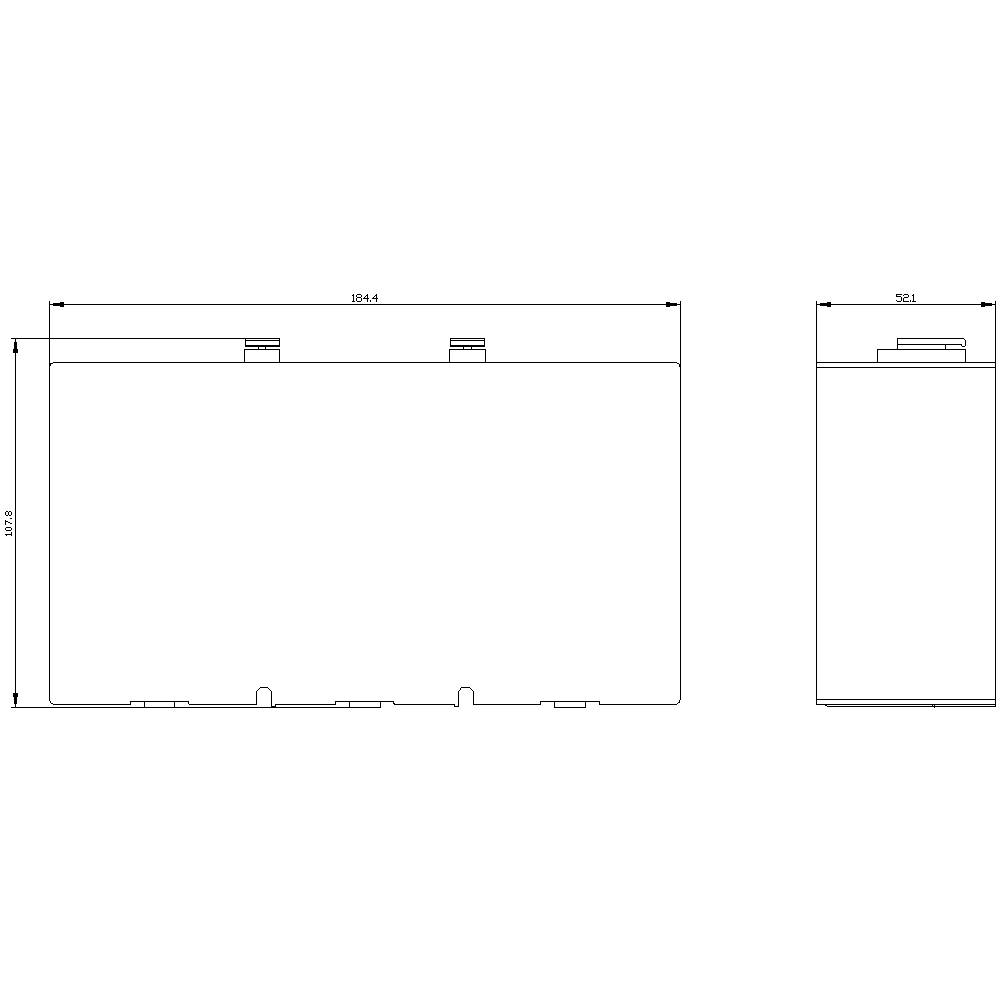 Dessin technique d'un boîtier rectangulaire avec dimensions : longueur 324,4 mm, largeur 139,2 mm. Vue de face et vue latérale représentées.