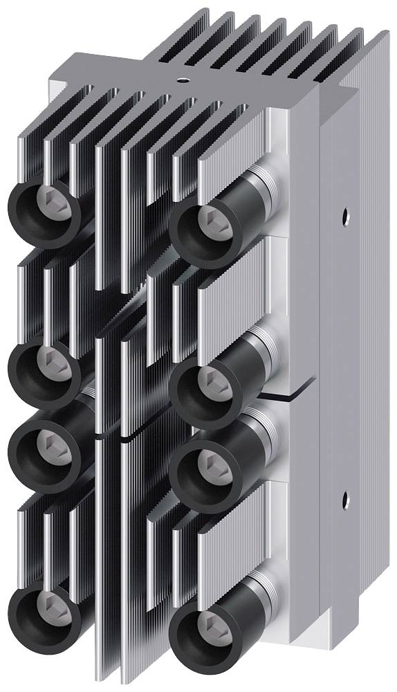 Dissipateur thermique métallique équipé de plusieurs connexions rondes intégrées, adapté à l'électronique pour dissiper efficacement la chaleur.