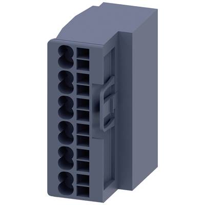 Un connecteur électrique bleu foncé avec plusieurs ouvertures de connexion, adapté aux câblages techniques dans les appareils électroniques.