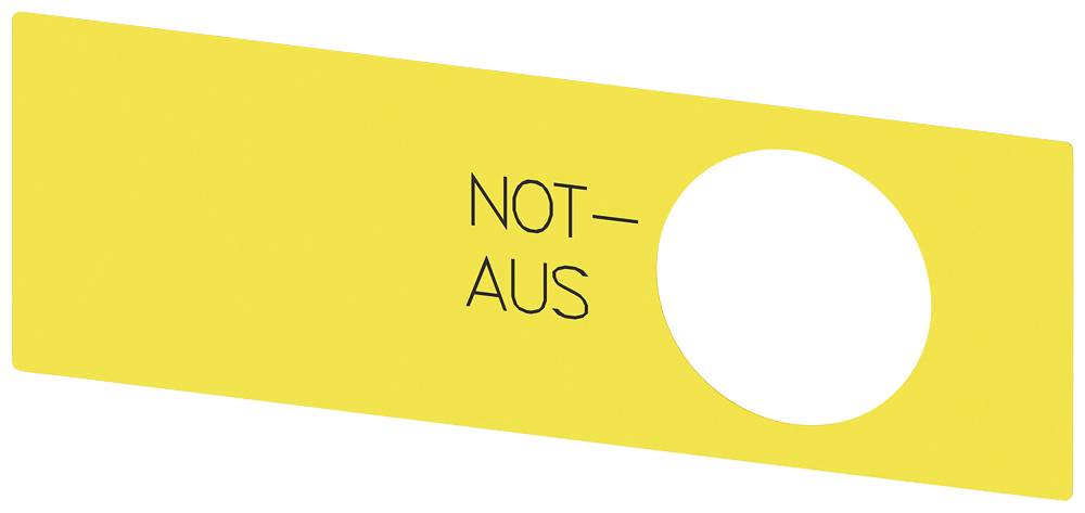 Panneau jaune portant l'inscription 'ARRÊT D'URGENCE' avec un trou rond à droite.