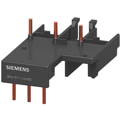 Composant Siemens noir avec des broches rouges ; Numéro de modèle '3RA1911-1AA00'.