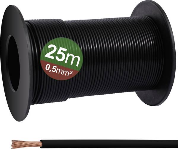 Quadrios 23CW025 Conducteur individuel 0.5 mm² noir 25 m