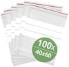 Sachet à fermeture pression avec bande d'inscription (l x H) 40 mm x 60 mm transparent Polyéthylène 100 pc(s)