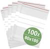 Sachet à fermeture pression avec bande d'inscription (l x H) 80 mm x 180 mm transparent Polyéthylène 100 pc(s)